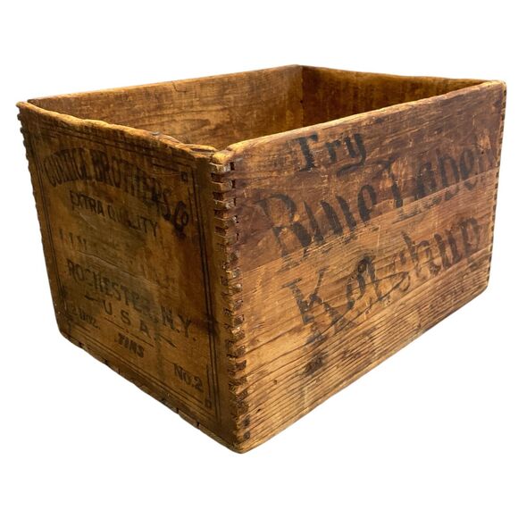 Blue Label Ketchup Crate Curtice Brothers Co Advertising Rochester NY - Picture 2 of 10